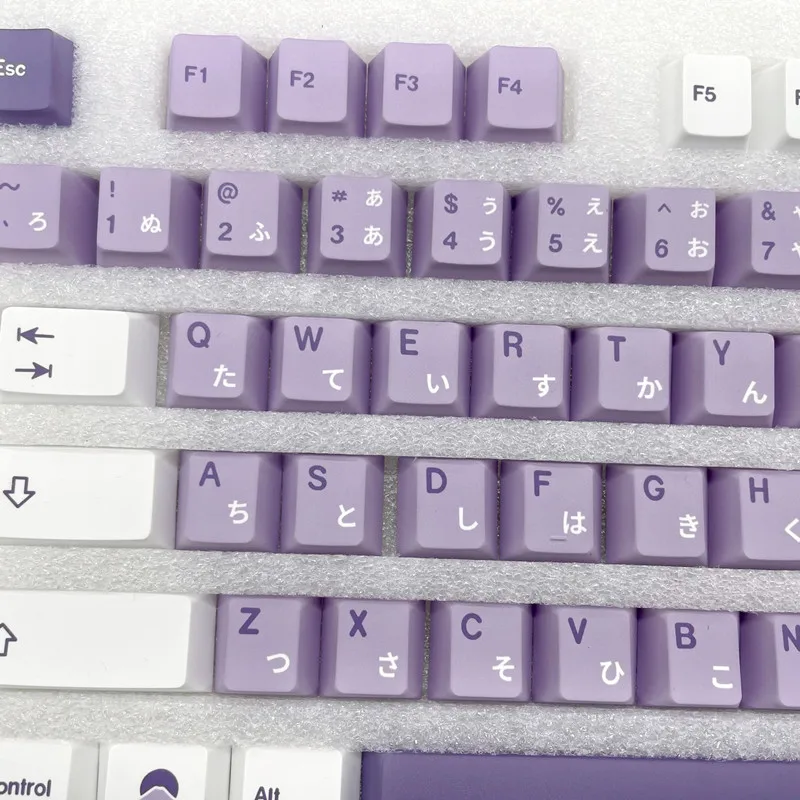 Keycap Tema Wisteria para Teclado Mecânico Japonês 140 Teclas Perfil Cereja Premium Side Dye Sublimação Pbt Teclas - Imagem 5