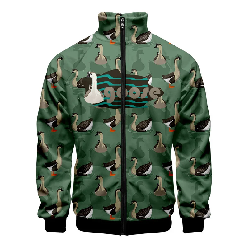 thumbnail image 1 of Chaqueta con estampado 3D de ganso divertido para hombres y niños, abrigo de manga larga con estampado de animales de dibujos animados, chaquetas con cremallera para primavera y otoño, 1 of 5