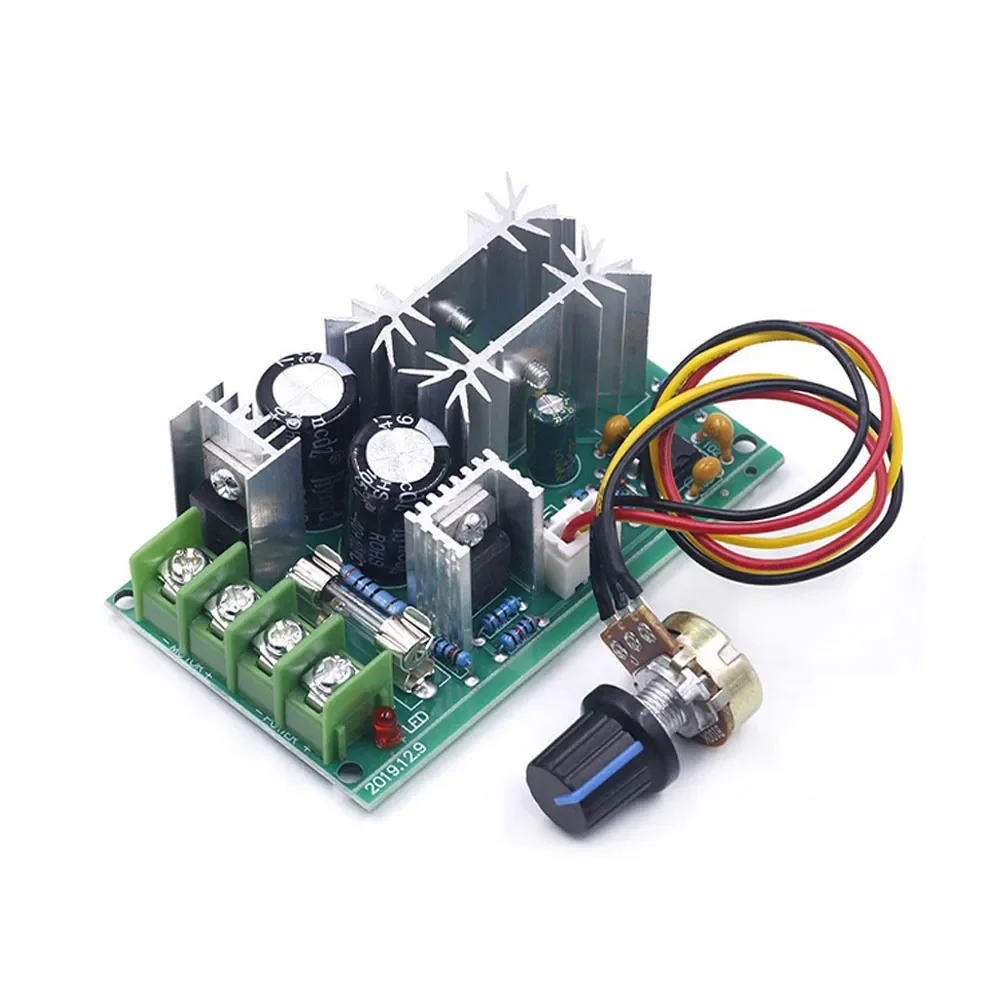 

2PC DC10-60V Motor Speed Controller 12V 24V 36V 48V PWM Motor Speed Controller Switch 20A Current Voltage Regulator Drive Module