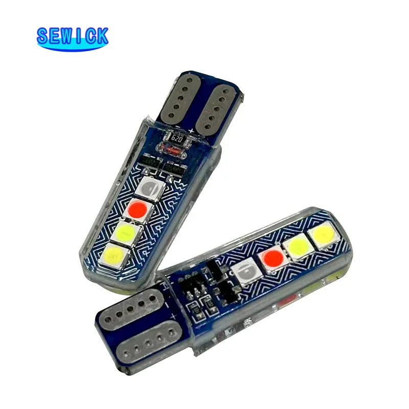 100pcs T10 W5W RGB led Ʈκ ÷ Ʈ 194 168 LED     ڵ ̵   12V 