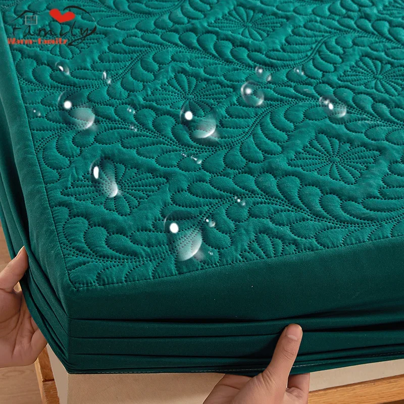 

Waterproof Mattress Protector Cover for Bed 160X200 Quilted Mattress Pad Cover Breathable Elastic Fitted Sheet NO Pillowcases