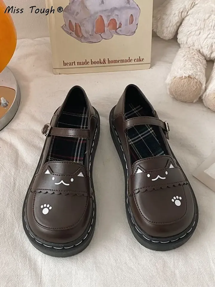 Japanese Kawaii Flat Shoes Women Lolita Style Buckle Design Sweet Sandals Female Non-slip Casual Mary Janes Shoes Autumn 2022