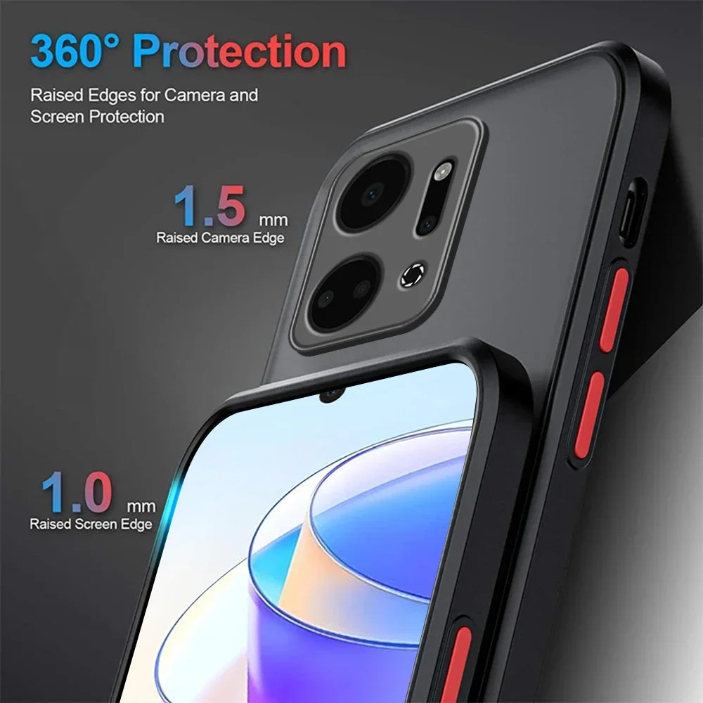 HonorX7a 4G 케이스 TPU 소프트 프레임 하드 PC 매트 후면 커버, Honor X7a 4G Honer X 7a 7 a a7 RKY-LX1 6.75 인치 카메라 보호 커버