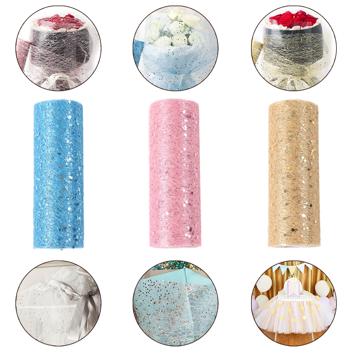 Mint Green Glitter Sequin Tulle Roll - 25 Yards X 6 Inches For Wedding Decor & Tutu Making