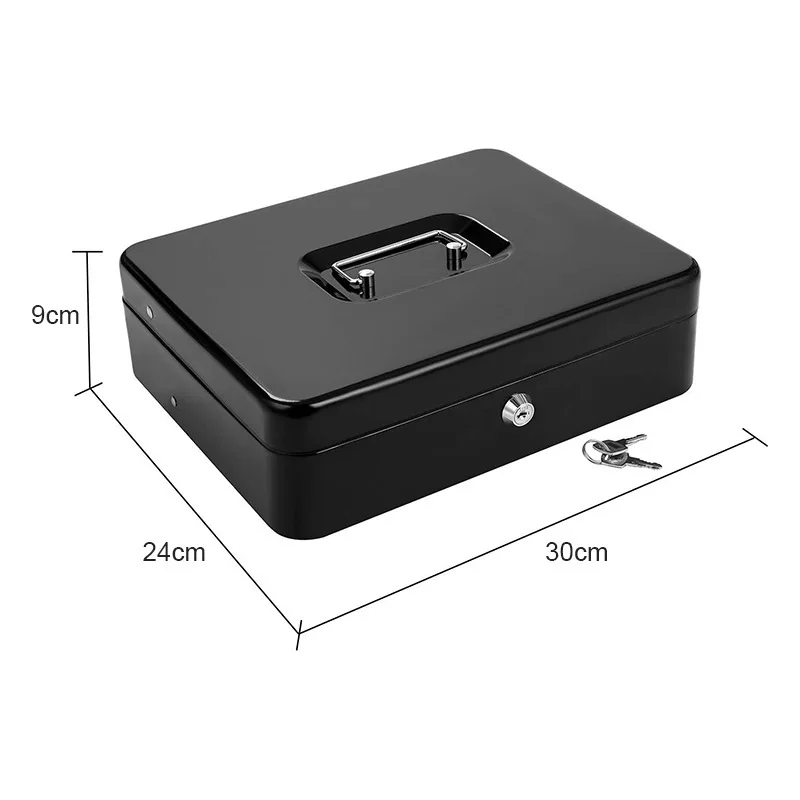 Cash Register Box with Cash Tray 4 Bill/5 Coin Slots Lock Safe Box with Key Savings Organizer Piggy Bank Cashier Case for Store 6