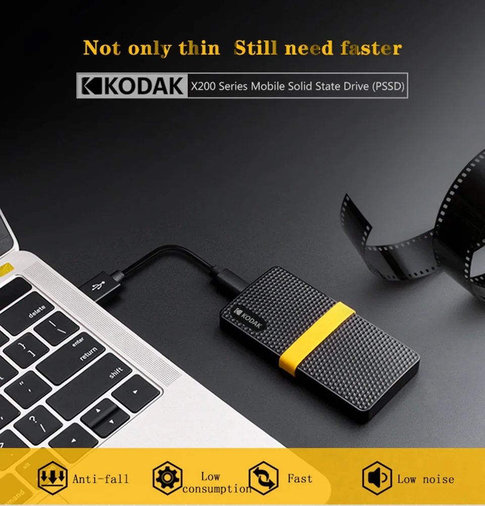 KODAK X200 ポータブルSSD 2TB Amazon.com: KODAK Portable SSD X200 256GB with USB-C 3.1 Gen