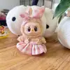 Mini Plush Doll'S Clothes Outfit Accessories For Labubu Idol V1 V2 sitting party Candy plaid skirt headband set Clothing Gift 5