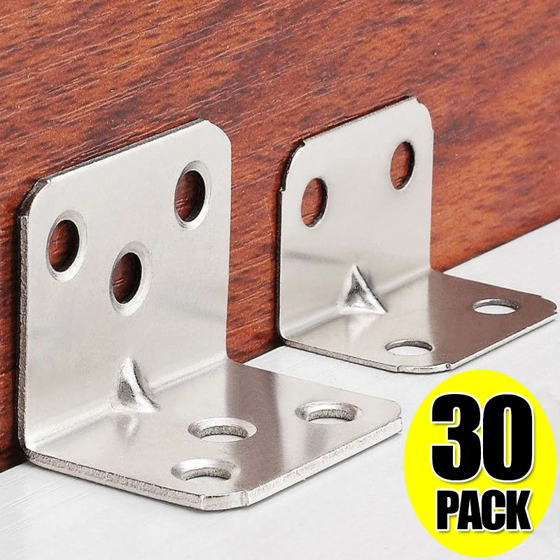 

4/6holes Corner Brackets Stainless Steel Bracket Fastener Cabinet Drawer Bracket Corner Brackets Furniture Connector Accessories