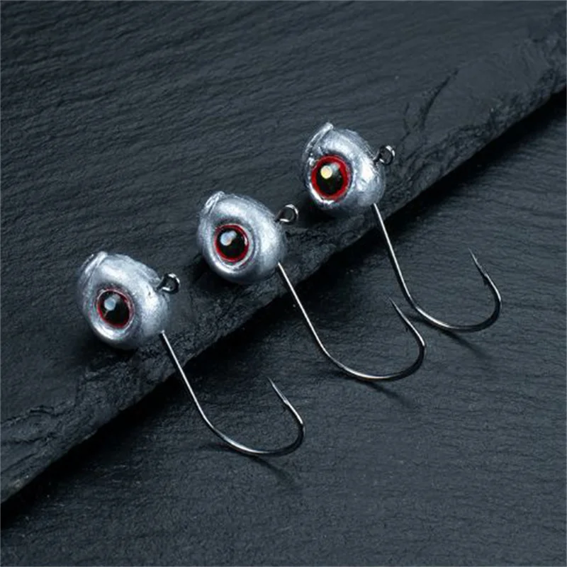 Têtes plombées jig head fishing avec hameçon Mustad pour pêche aux leurres souples et soft worms