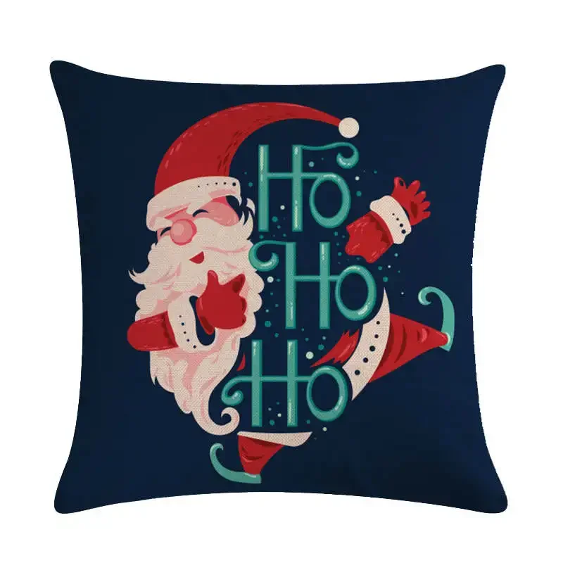 

45*45cm Cartoon red santa print Cushion Cover Linen Throw Pillow Car Home Decoration Decorative Pillowcase