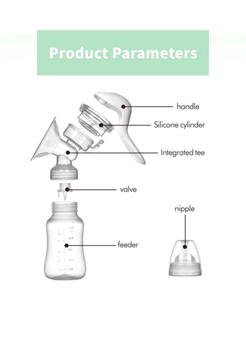 Breast Pump for Baby Feeding Manual Breast Pump Suction Small Comfortable Safe Maternity Hand Breast Pump Milk Collector Catcher 4