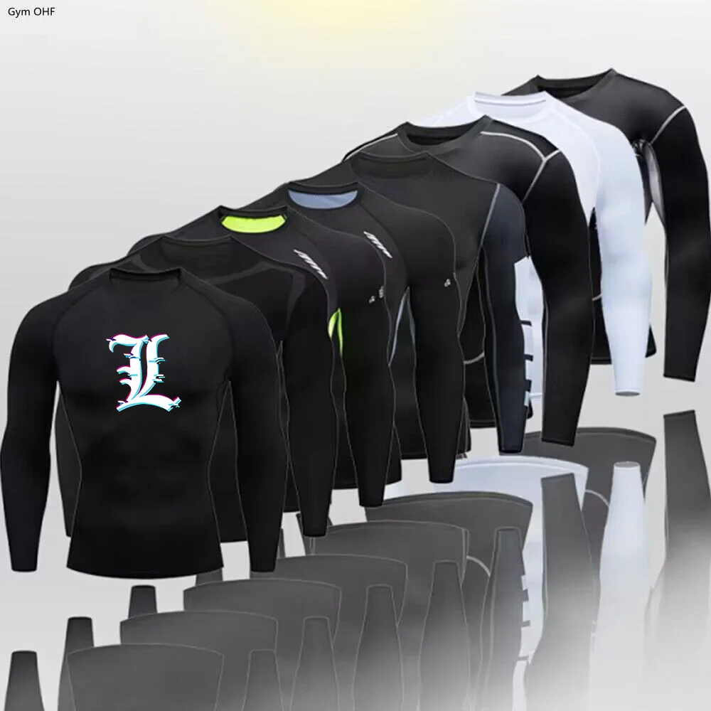 

Men's Sports T-Shirt Compression Shirt Gym Running Top Crew Neck Sweatshirt Men Workout Ultra thin and close fitting Sportswear