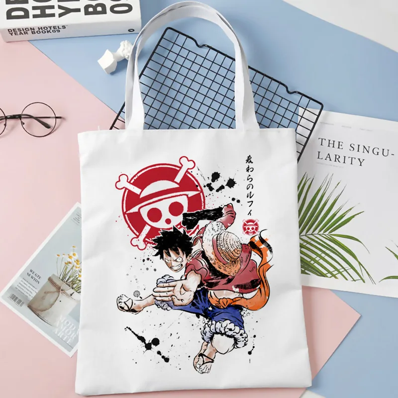 

Аниме One Piece Cute Luffy Zoro Tote Bags шоппинг Холщовая Сумка большой емкости Пляжная Сумка Многоразовые женские сумки для хранения