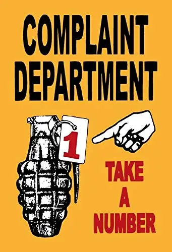 

Металлический жестяной знак с Отделом жалоб 8x12 дюймов