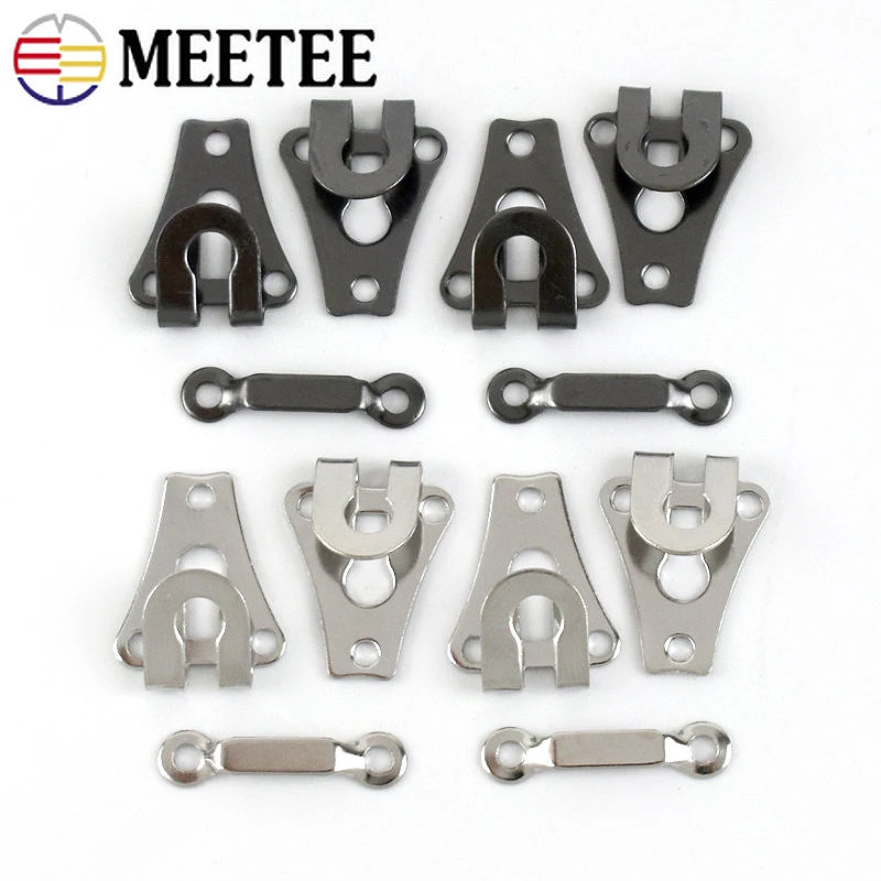 Trousers Pants Metal Buttons Women Skirt Buckle Sew-on Suit Coat Garment Hooks 50/100sets