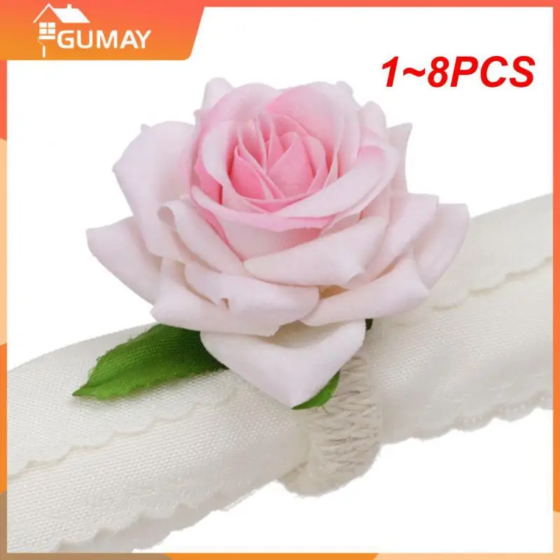 

1~8PCS Artificial Flowers 6CM Silk Roses Bridal Wrist Material Home Decor For Wedding Car Decorative Scrapbooking Craft Flores