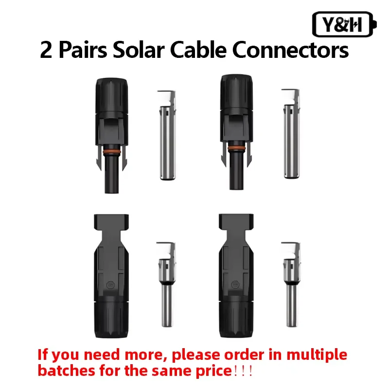 Solar Cable Connectors Male＆Female IP67 Waterproof 2PCS solar cable connector