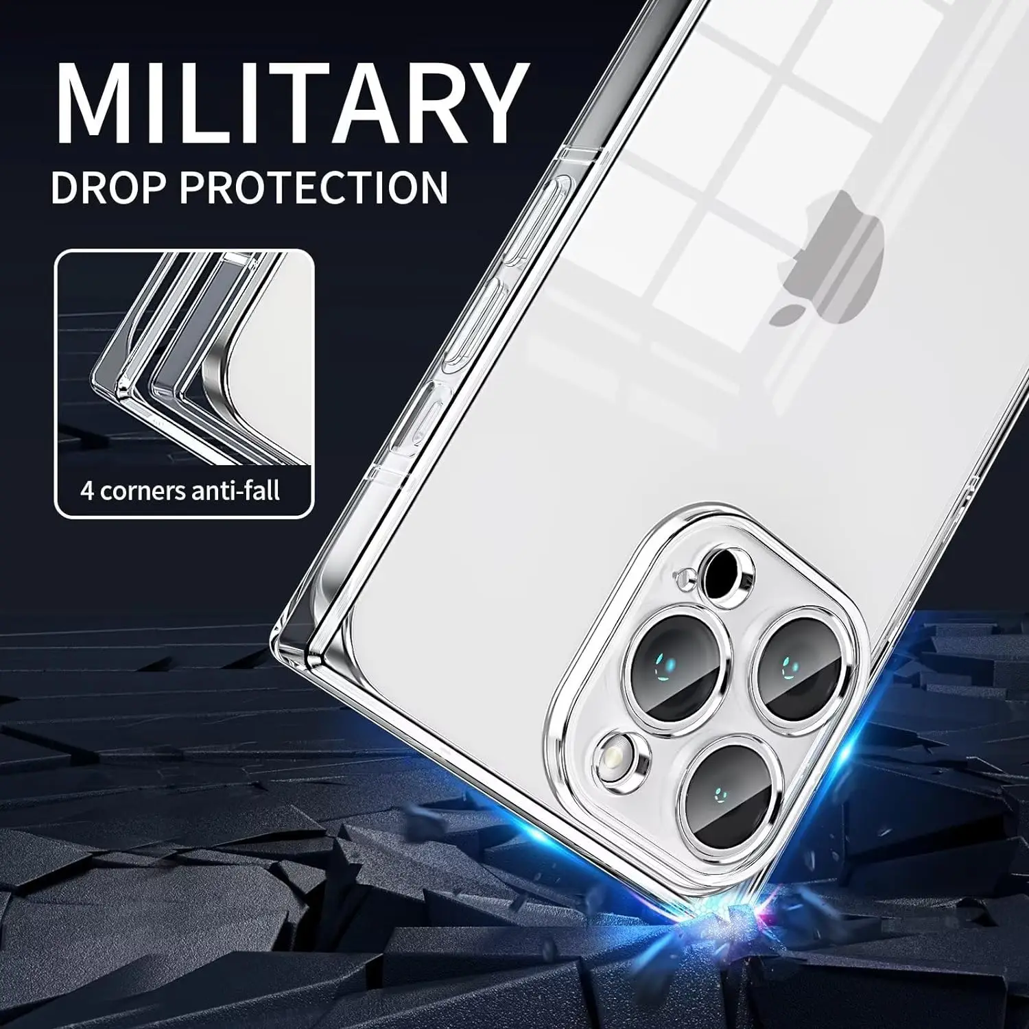 Square Transparent Phone Case - Sleek and Durable Protective Cover