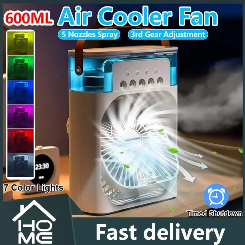 Cooling Fan Portable Humidifier Air Conditioner Fan Household Hydrocooling Water mist Cooler Portable Air Adjustment For Office 3 Speed Fan