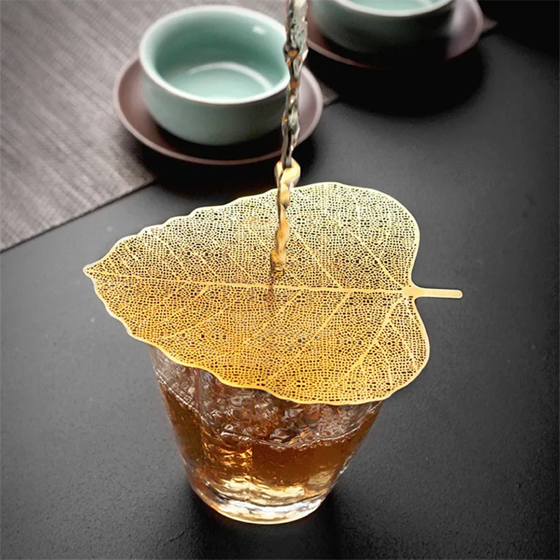 Creative Bodhi Leaves Shape Tea Strainers Stainless Steel Kung Fu Tea Mesh Infusers Filter 1PC Drinkware Kitchen Accessories tea infuser,tea strainer,tea filter