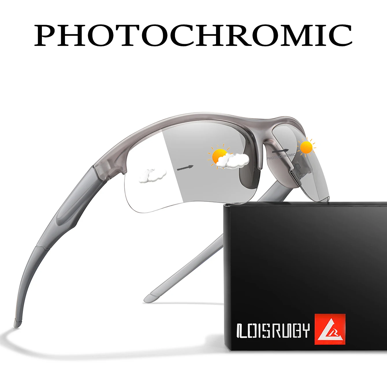 LOISRUBY Photochromic Sunglasses Outdoor MTB Bicycle Cycling Running