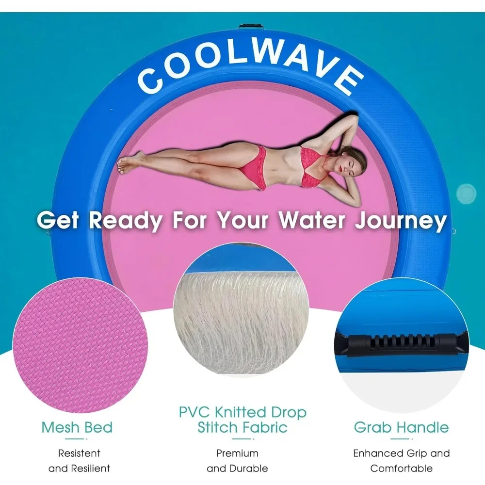 Inflatable Water Hammock, Round Floating Ring, Enjoyable Floating Hammocks, Portable Inflatable Raft for Family, Water Hammock 2