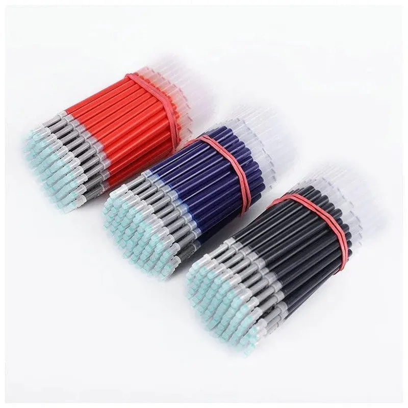 50Pcs/set 11cm Press Type Gel Pen Refill 0.45mm Thick Diameter Red Blue Black Refill 0.5mm Tip Student Writing Stationery K35 2