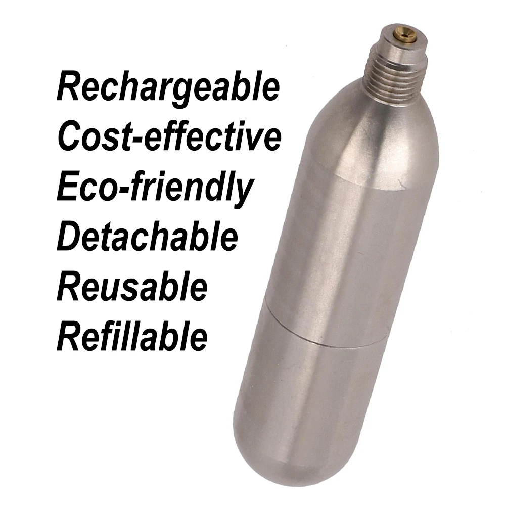 Stainless Steel Refillable 12g 16g threaded Rechargeable CO2