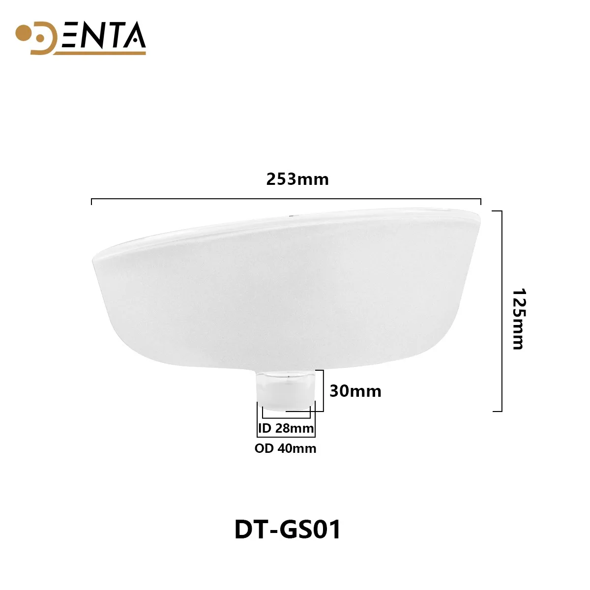 치과 유닛 의자 장비 부품용 범용 경사진 반투명 유리 침받이