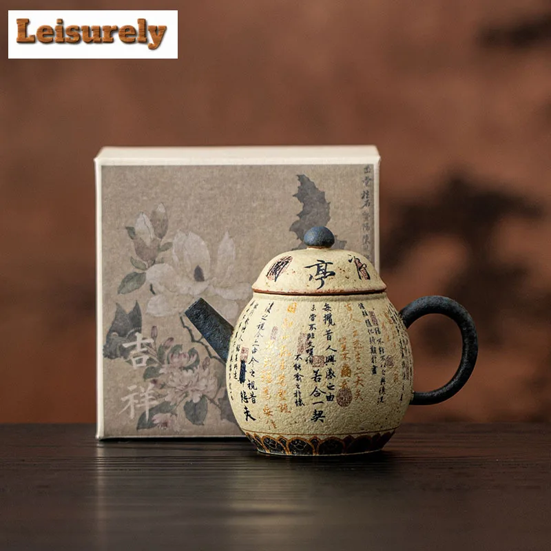 130ml Blue and White Firestone Red Teapot Luxury Tea Infuser Pot Tea Soaking Kettle with Ball Hole Cha Supplies Ornaments craft