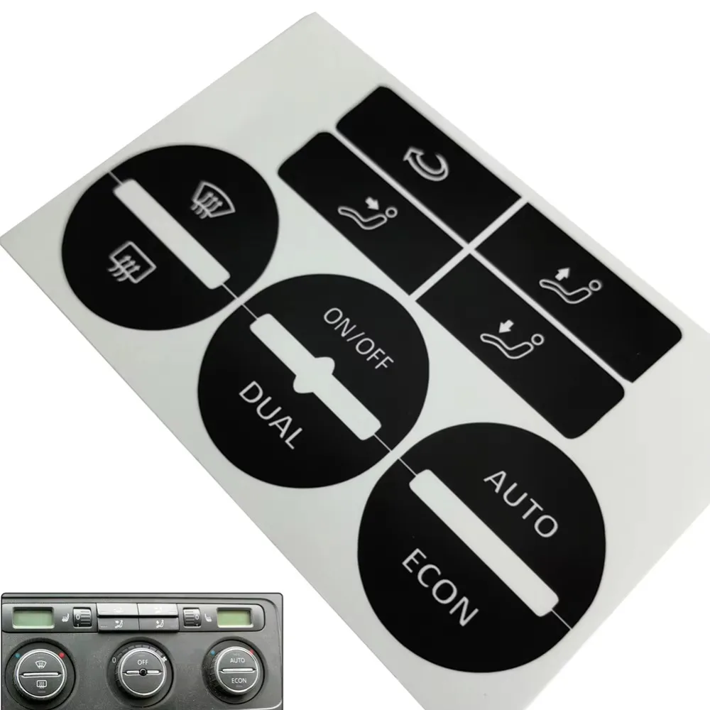1PC Worn Peeling Buttons Repair Sticker for VW GOLF Mk5 PASSAT AC Control Button Decals  Automotive Interior Car Accessories