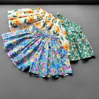 Baby Girls Flower Culottes Summer Sweet Fashionable Children's Floral Wide-Leg Hot Pants Kids Girls Mini Shorts 1