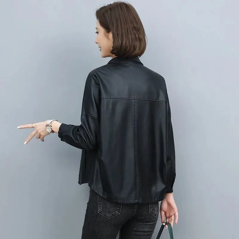 2022 Spring  Autumn New Imitation Sheepskin Clothing Women Fashion Loose Large Size Thin Skin Short Jacket Coat Women Trend