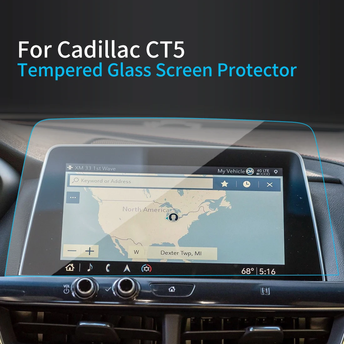

Car Stickers Screen Protector For Cadillac CT5 23 Navigator Display Tempered Glass Protective Film Car Accessories ForVehicles