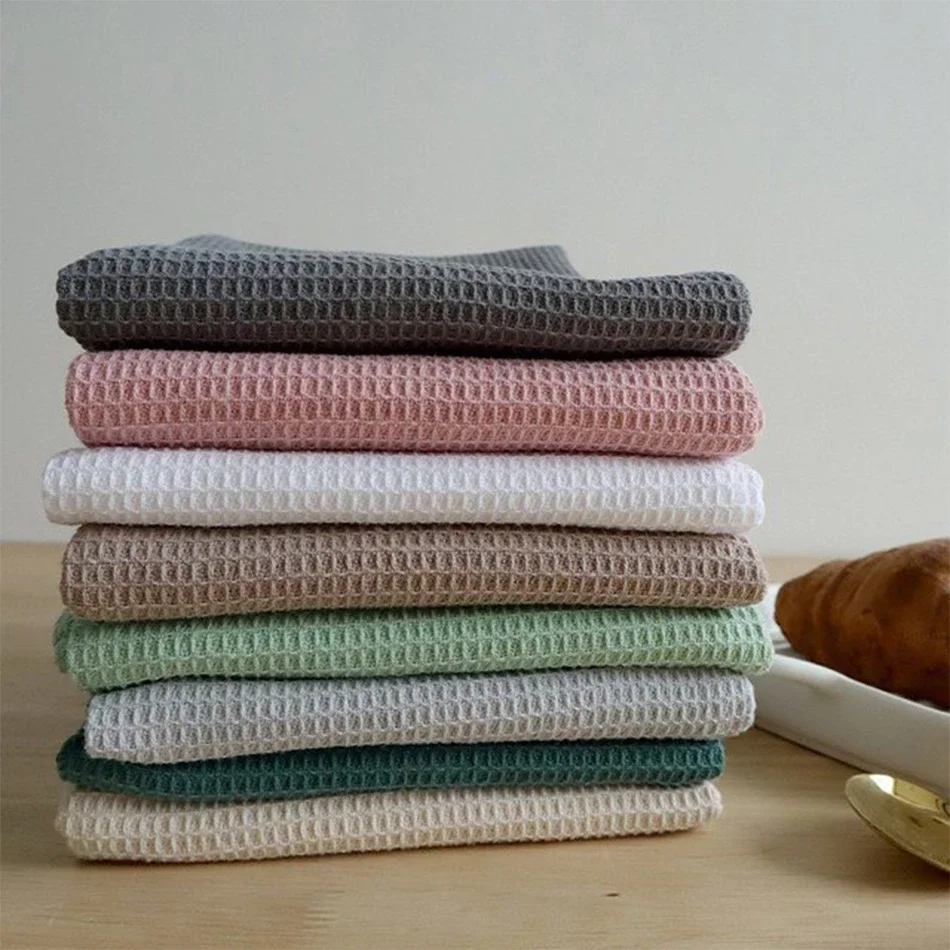

3PCS Waffle Weave Cotton Dish Rags,Ultra Soft Absorbent Tea Towel,Cloth Napkins,45x65cm Large Kitchen Dinner Plate Hand Towel