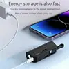 Mini portable mobile phone charger 5000mAh mobile power supply, built-in cable charging, built-in LED light, built-in bracket function, compact and compact, suitable for mobile phones, headphones, speakers 2