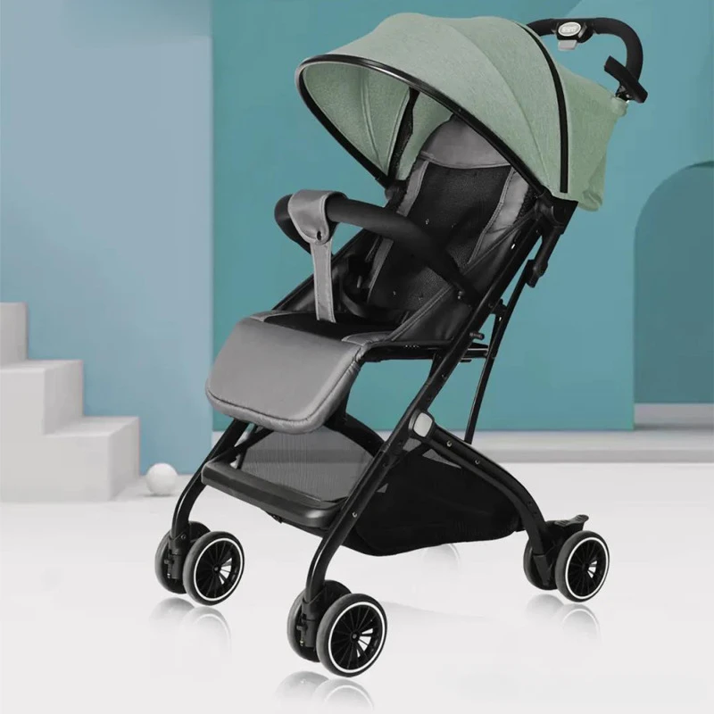 Poussette Portable Pliable pour Bébé, Multifonctionnelle, Parfaite, Lavable, Légère, à Quatre Roues