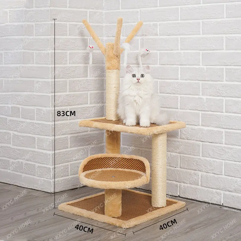 

Cat Climbing Rack Small Apartment Cat Tree Integrated Non-Occupied Scratch Rack Cat Supplies Small Toy Scratch Board Cat Rack