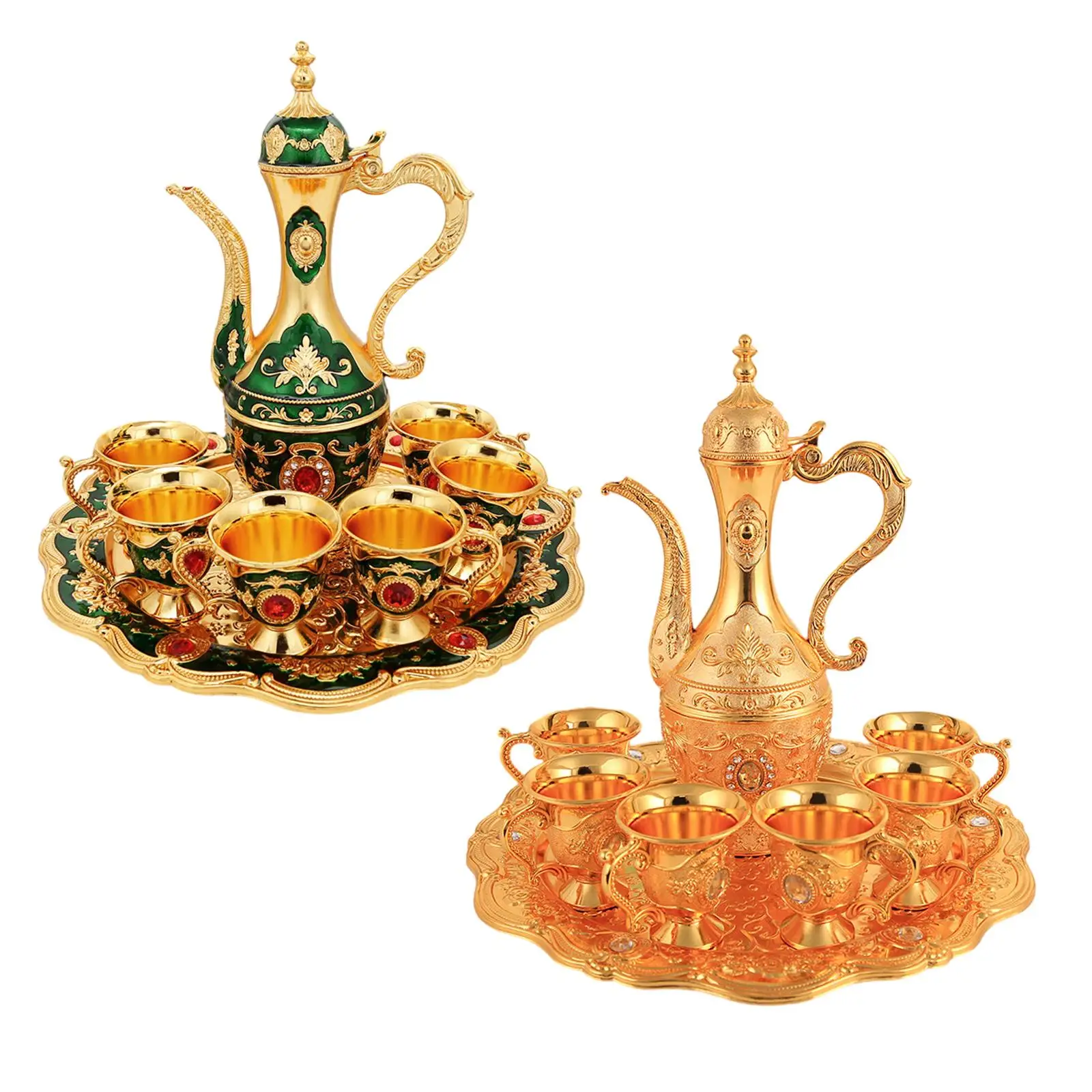 

Turkish Coffee Set Luxury Art Crafts Drinking Cups Set for Living Room Party