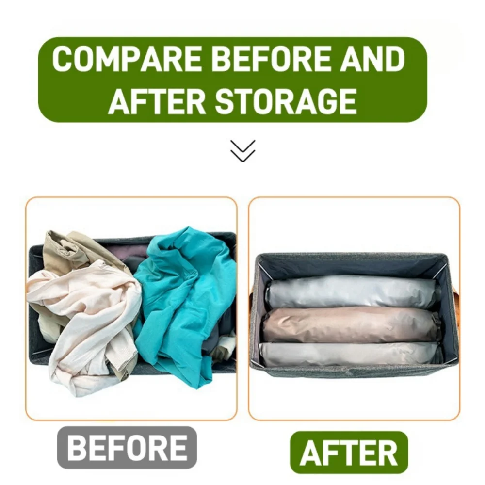 Travel Roll-Up Vacuum Storage Bags, Reusable Fabric Cloth Luggage Compression Pack Bag Fit Clothing, No Need Air Pump 3