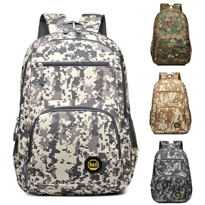 

Trendy Camouflage Backpack Men's Large-capacity Travel Backpack Outdoor Sports Mountaineering Bag Waterproof Travel Rucksack