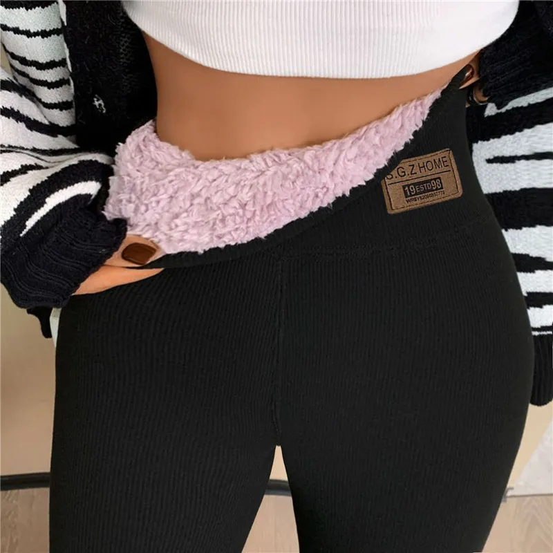 2023 Winter Women Pants Thermal Fleece Thicken Leggings High Waist