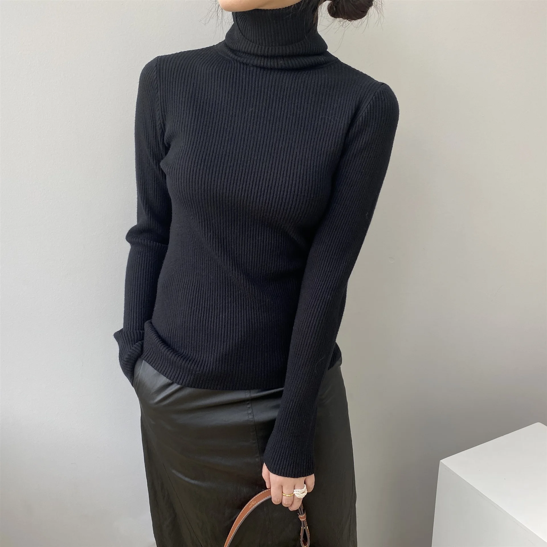 sweater hoodie 2021 New Women Autumn Turtleneck Sweater Long Sleeve Women Warm Sweater Pure Color Winter Thick Pullovers Pull Femme woolen sweater Sweaters