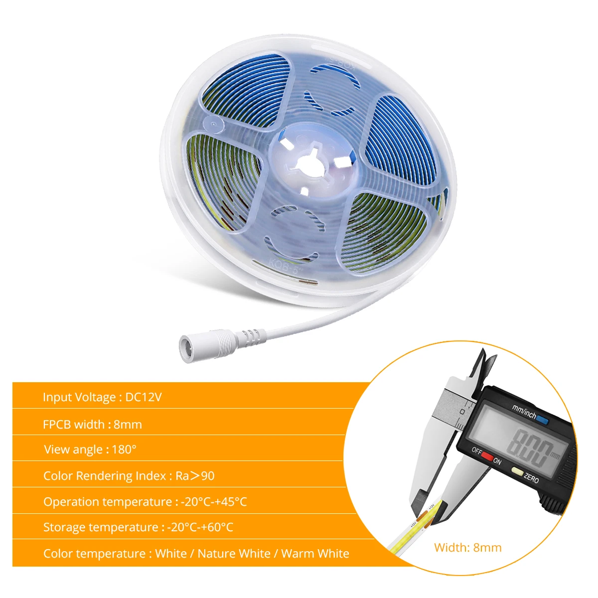 High Brightness Flexible COB LED Strip Light - Dimmable Linear Decorative Lighting