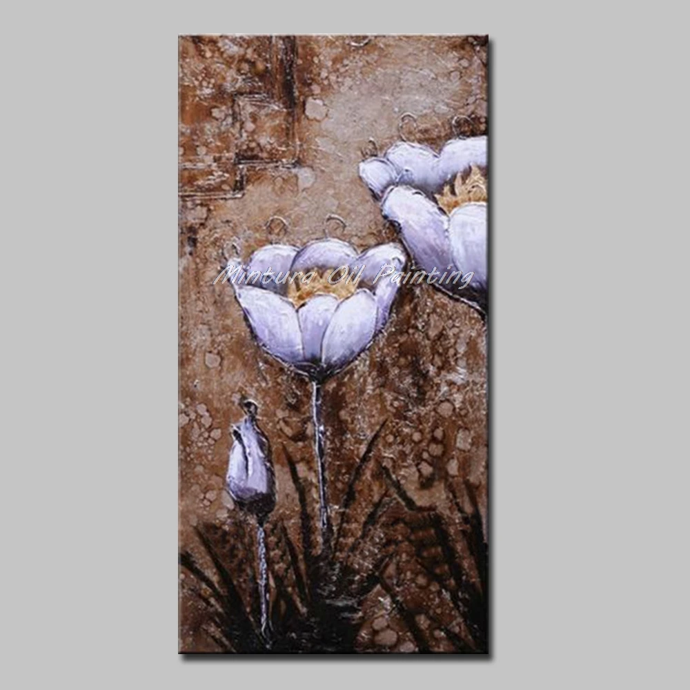 

Mintura,Art Hand-Painted Abstract Flower Oil Painting on Canvas,Modern Wall Art Picture for Living Room Home Decoration No Frame
