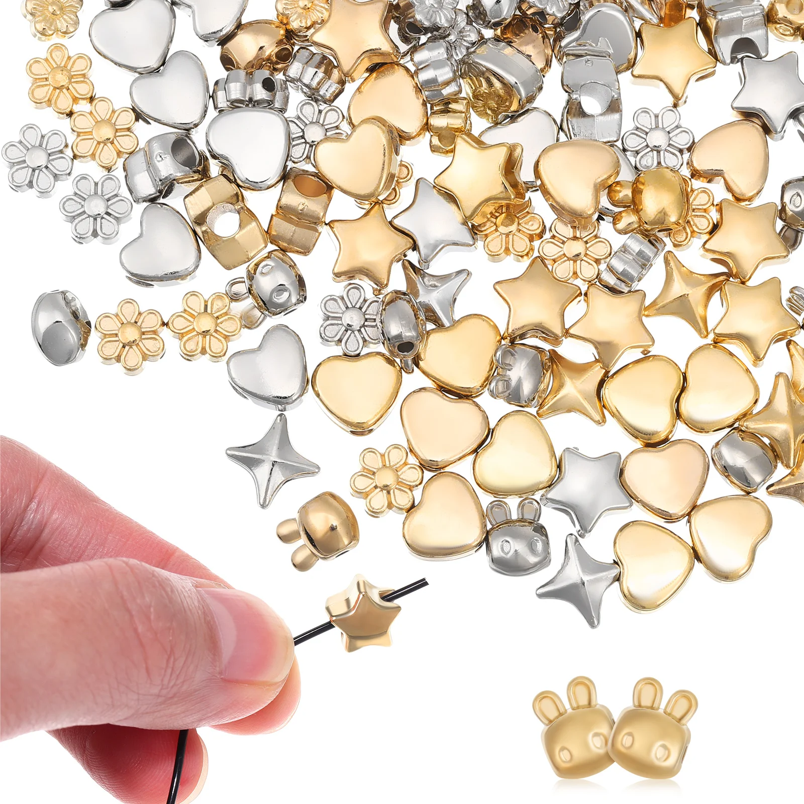 200 Pcs Perline Charms Per Collane Pendenti Braccialetto A Forma Di Cuore Sfuso Che Fa Forniture Piccoli Bracciali
