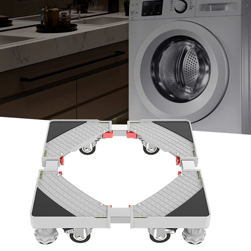 1 PCS Washing Machine Stand Adjustable Refrigerator Laundry Base 4 Wheel With Brake Holder For Dryers And Refrigerators