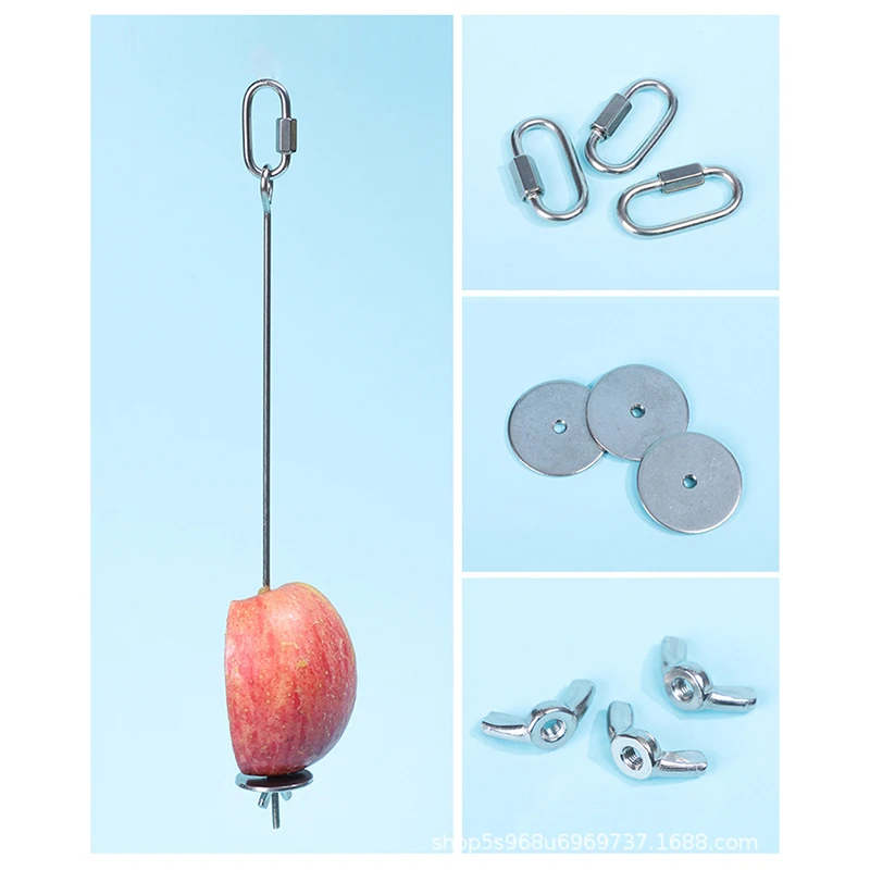 Parrot Feeder Stainless Steel Fruit Fork Corn Apple Fork Toy Bird Cage Supplies Insert Feeder Pet Parrot Accessories