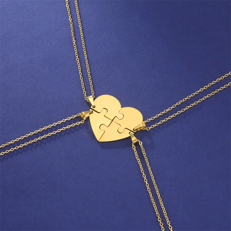 Herzförmige Anhänger-Halskette für Frauen und Mädchen, Edelstahl-Halsketten, Kette für Liebende, Freundschaft, personalisierte Familien-Geschenke, beste Geschenke – Detail 26