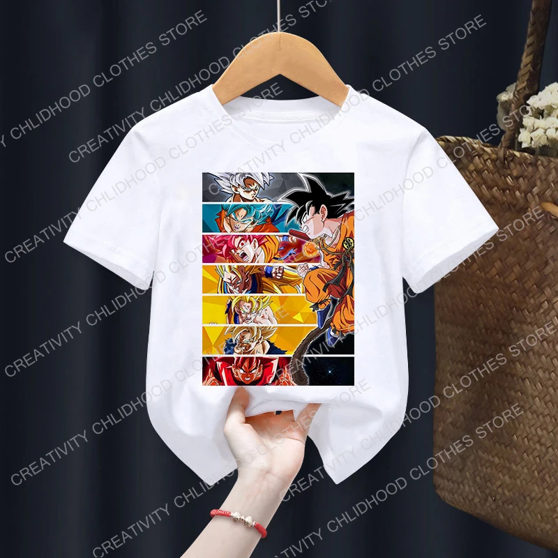 Kids Anime T Shirts Dragon Ball Children's T-Shirt Summer Son Goku Anime T shirt Cartoons Kawaii Casual top Kid boy girl Harajuku clothes Tee shirts